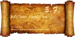 Báber Fedóra névjegykártya